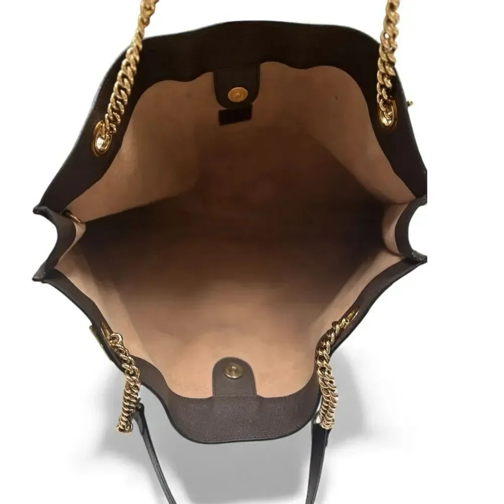 Gucci GG Supreme Monogram Large Rajah Chain Tote Beige